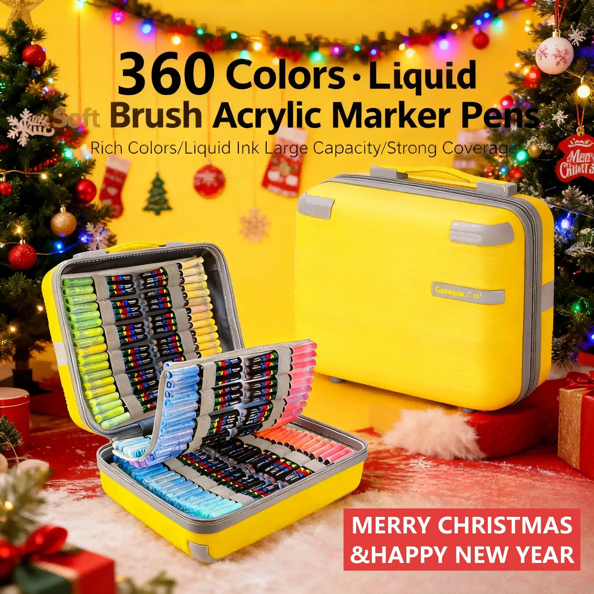 360 Color Acrylic Paint Soft Tip Marker Set, Waterproof Quick Dry Markers, Creative DIY Drawing Graffiti Stickers Poster, Art Design Gift Stationery