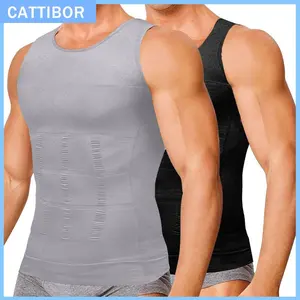 2 Pack Men Solid Compression Vest,Men Sleeveless Shirt Shapewear,Men T-Shirt Sport Vest,Men Breathable Round Neck Compression Tank Top Men Workout Training Basketball,Menswear & Underwear For All Seasons,compression tank top