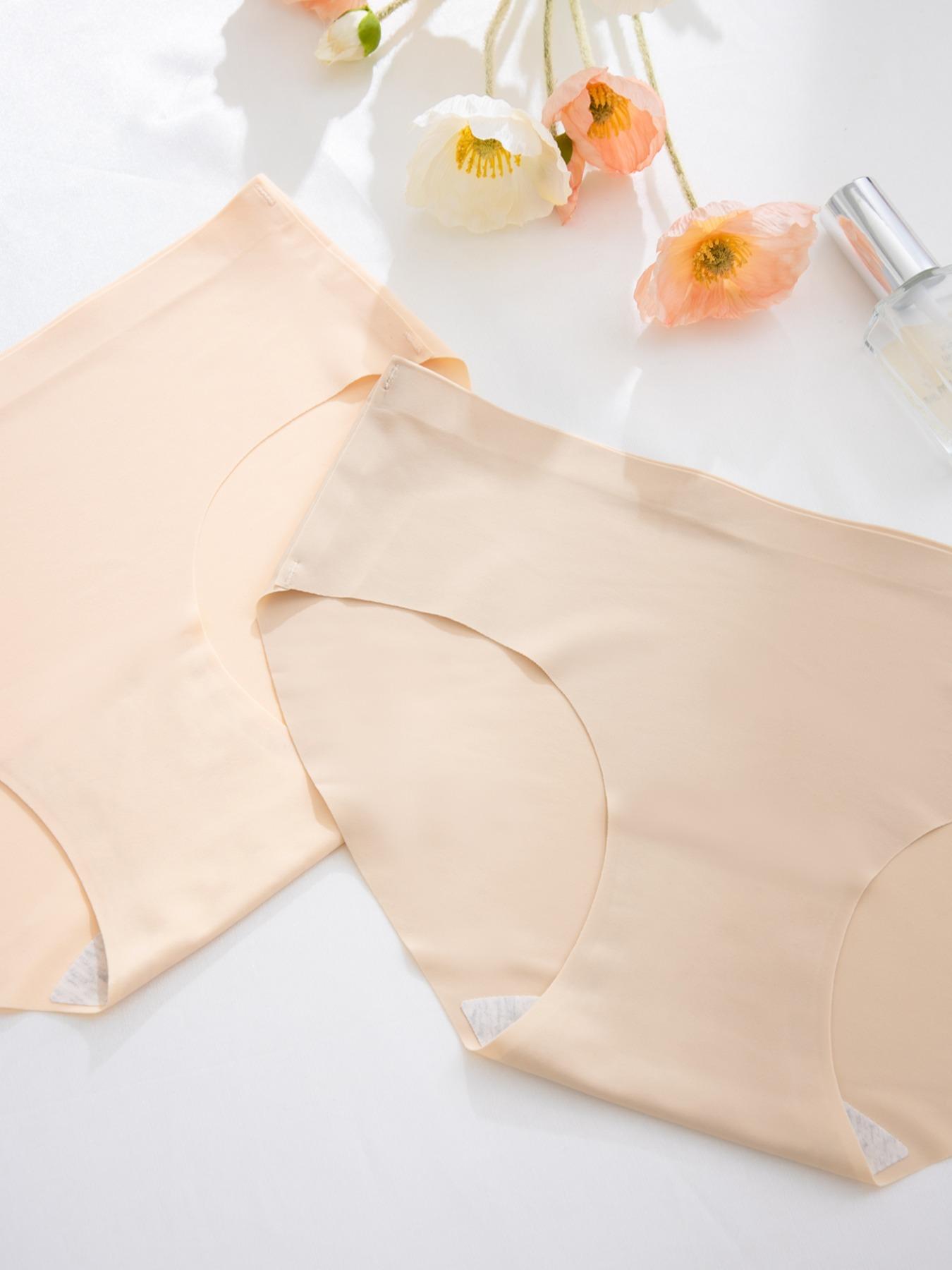 Women's Solid Color Panty, Seamless Knicker, Soft Comfy Breathable Underwear For Women Daily Wear