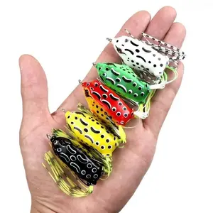 Floating Frog Lure with Double Upturned Hooks, Soft Artificial Bait for Snakehead & Freshwater Predatory Fish Fishing