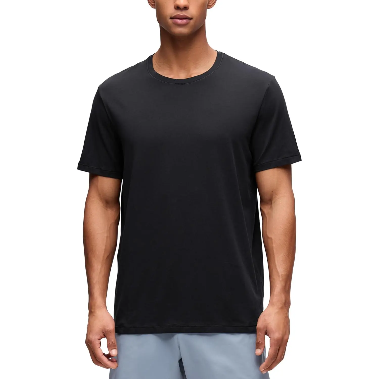 Men's Classic Fit Short-Sleeve T-Shirt, Soft Cotton-Blend Moisture-Wick Top for Workout & Casual Athleisure Wear, Classic Cut, Transpirable Men's Short-Sleeve T-Shirts, Round Neck, Tagless Shirt