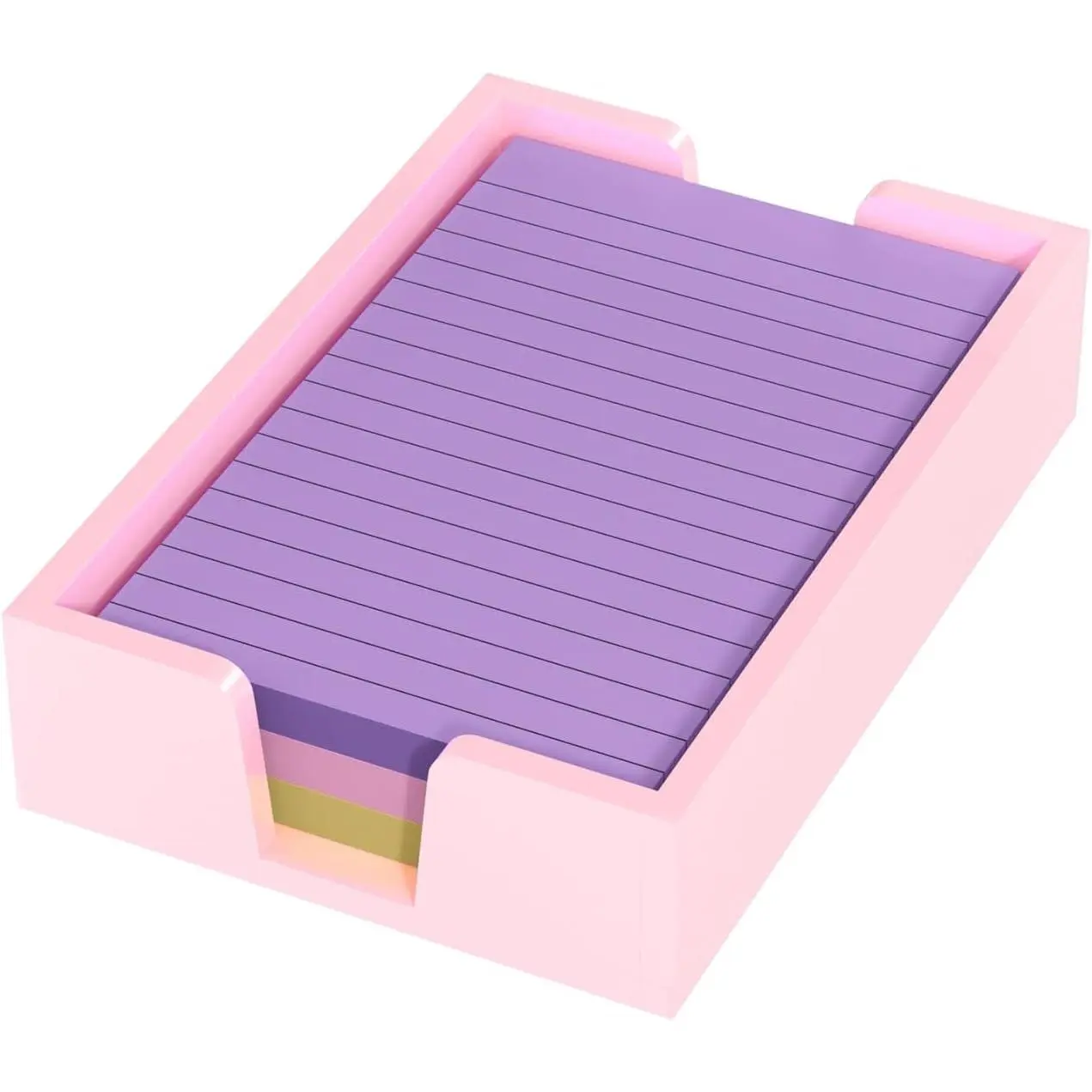 Notepad Holder Dispenser - 4x6 in Sticky Note Memo Holder Self-Stick Note Pad Organizer (W/O Pads) Office Desk Accessories School Supplies, Lightpink