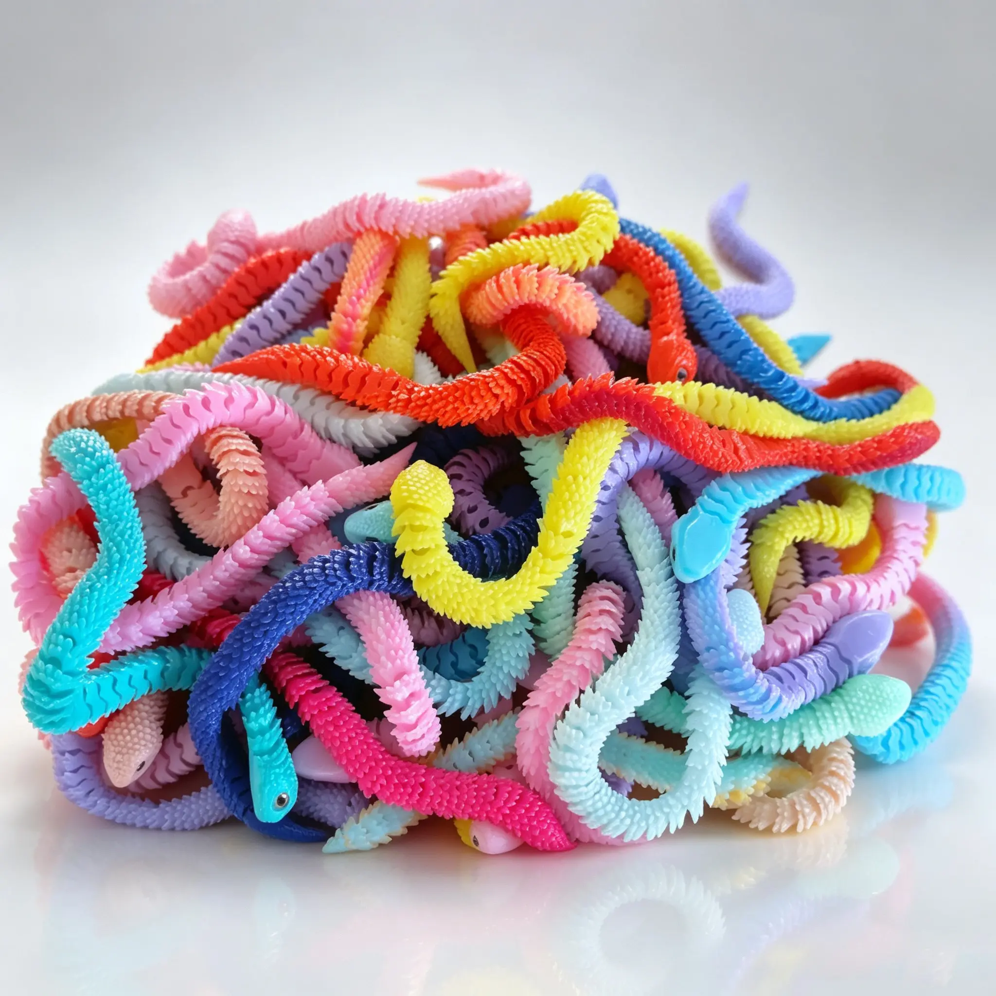4 Snake Statues, 3D Printed Fantasy Art Decorations, 30cm Long, Eye-Catching Gifts for Loved Ones, Vibrant Colors, Personal Use