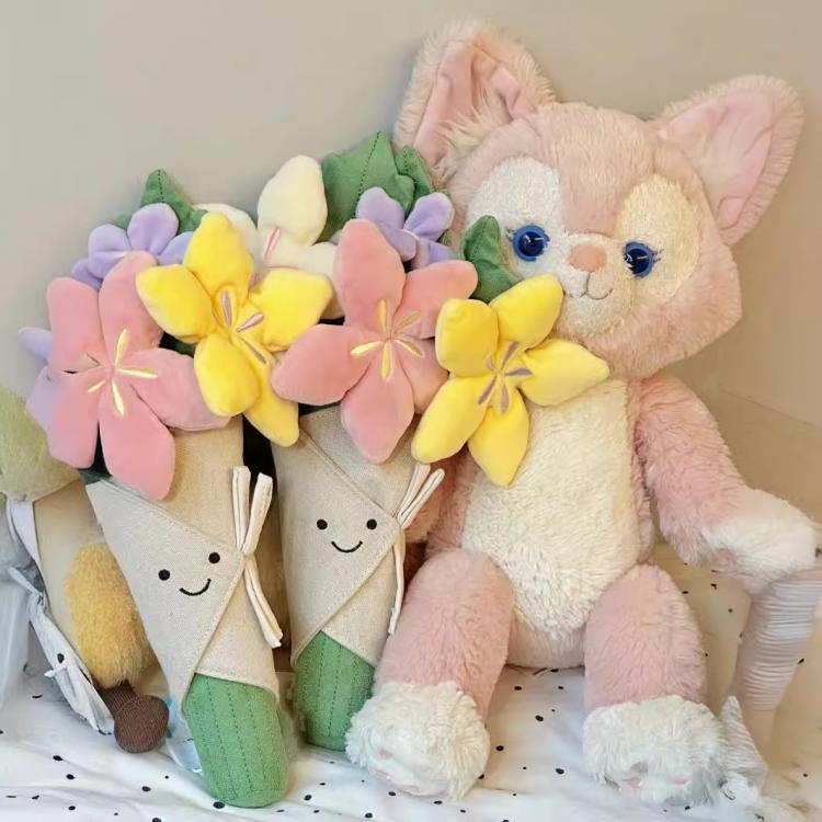 Cute Holding Bouquet Plush Toy Kawaii Tulip Flower Doll Graduation Gift Marriage Proposal Props Creative Girl Birthday Gift easter christmas birthday gift
