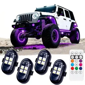 2026 New Car LED Decorative Lights, Wireless Atmosphere Lamp with Multi-Color Modes and USB Charging, for Interior, Grille and Warning Lights, LED Car Ambient Light, Car Light Embellishments
