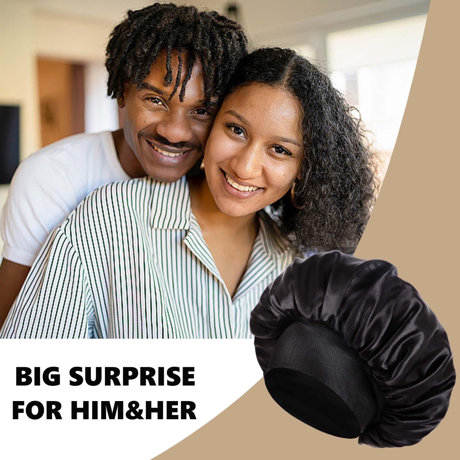 Double Layer Reversible Satin Sleep Bonnet for Men – Perfect for Sleeping, Makeup & Curly Hair Care – Ideal Back to School Accessory for Comfort & Style