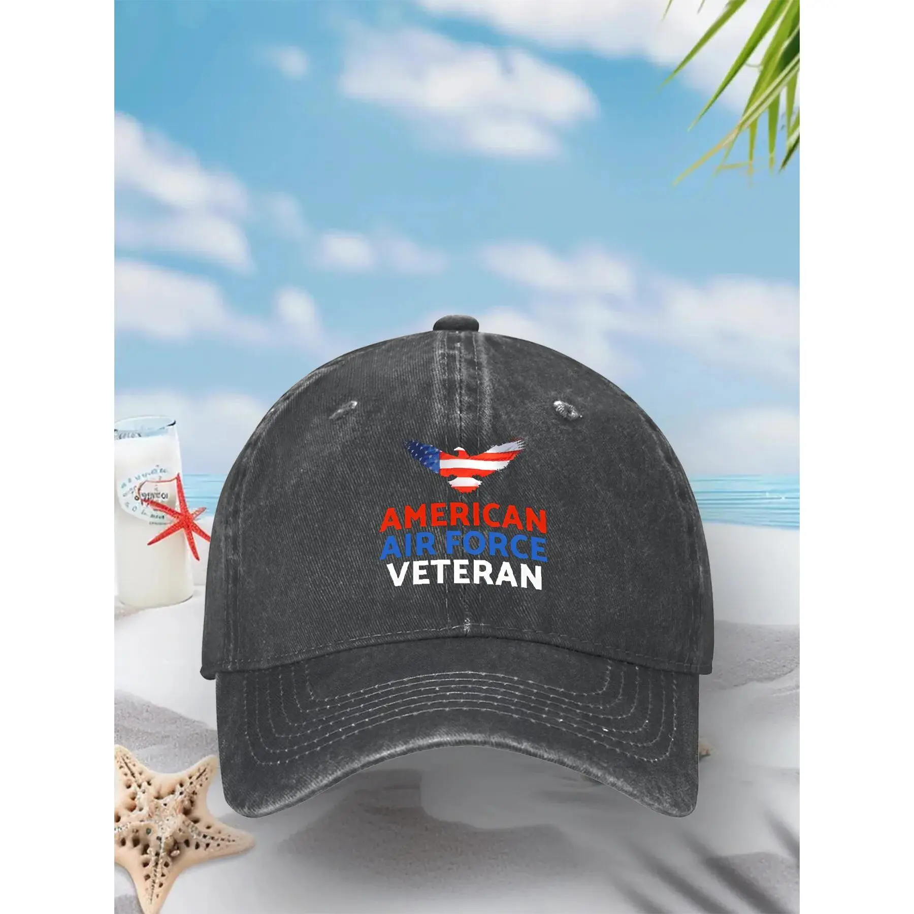 American Air Force Veteran - Stars Stripes Eagle Baseball Cap y2k Retro Baseball Caps