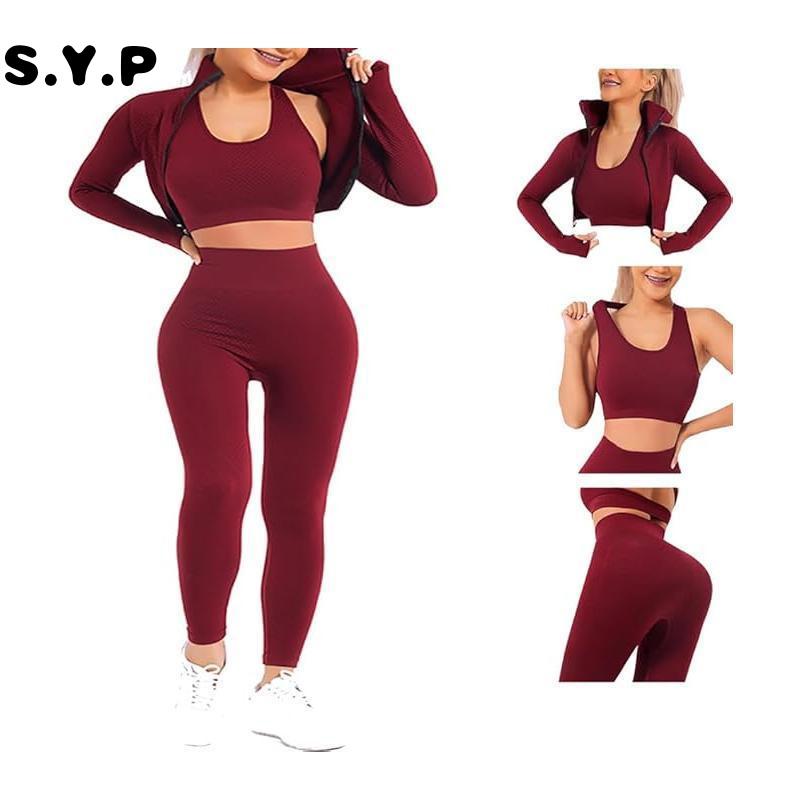 3-Piece Seamless Workout Set |       Gym/Yoga/Running |       Women’s Fitness/Sports/School Sportswear
