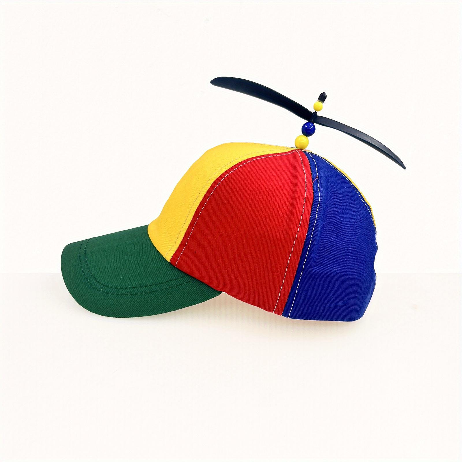 /European and-Border Creative Detachable Propeller Baseball Cap, Parent-Youngsters Sun Protection Bamboo Dragonfly Peaked Cap