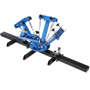 VEVOR Screen Printing Machine, 4 Color 2 Station, 360 Rotable Silk Screen Printing Press, 21.2x 17.7in/ 54x 45cm Screen Printing Press, Dual-layer Positioning Pallet for DIY T-shirt Printing