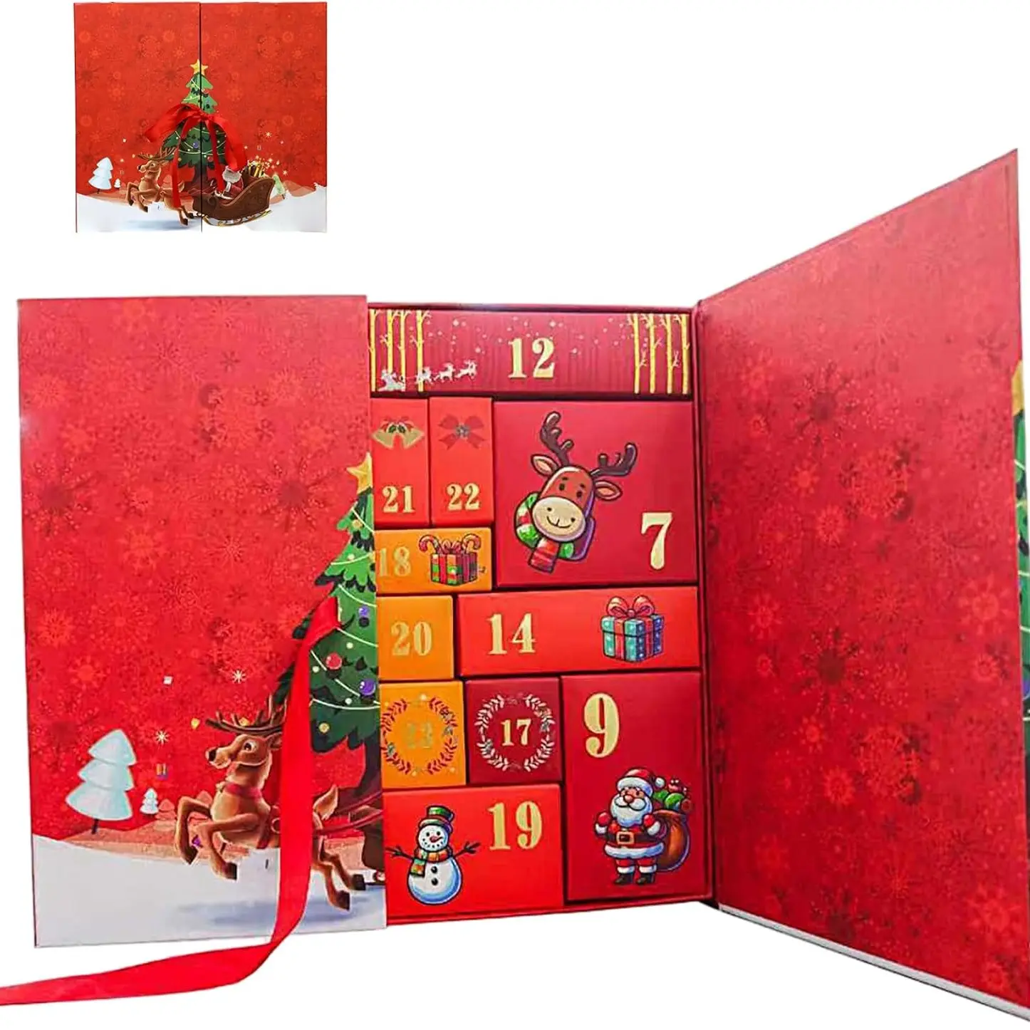 2026 Christmas Advent Calendar, 24-Day Countdown Gift Box, DIY Reusable Santa Claus Decoration, Perfect for Holiday Gifts, Party Gifts