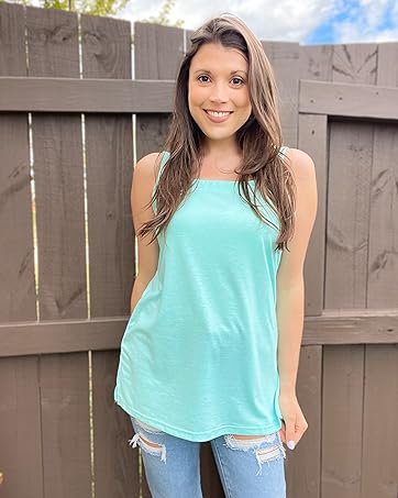 WIHOLL Summer Tank Tops for Women Square Neck Loose Fit Casual Fashion Flowy Sleeveless