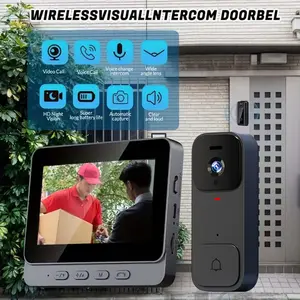 X7 Smart Video Doorbell, 4.3 Inch Color Screen, HD Video Intercom, Long Battery Life, No Internet Needed, Two-Way Audio, Home Use, Video Doorbell Wireless