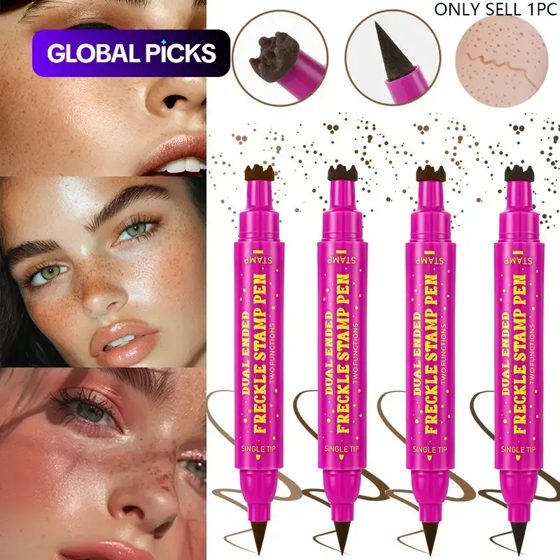 Waterproof Dual-Headed Long-Lasting Freckle Stamp Pen, Stamp Head & Fine Tip, Natural Color Cosmetic Makeup Tool #GLOBAL PICKS