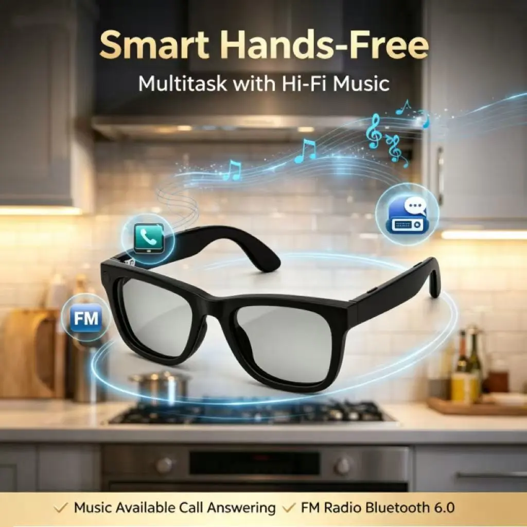 All-In-One Smart Glasses, Photo Video Ai Translation Bluetooth-compatible Call Music Play, 2000mah Battery, Reverse Charging, Mt5ultra Model