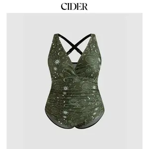 Cider Shaping V-neck Star & Moon One Piece Swimsuit Curve & Plus