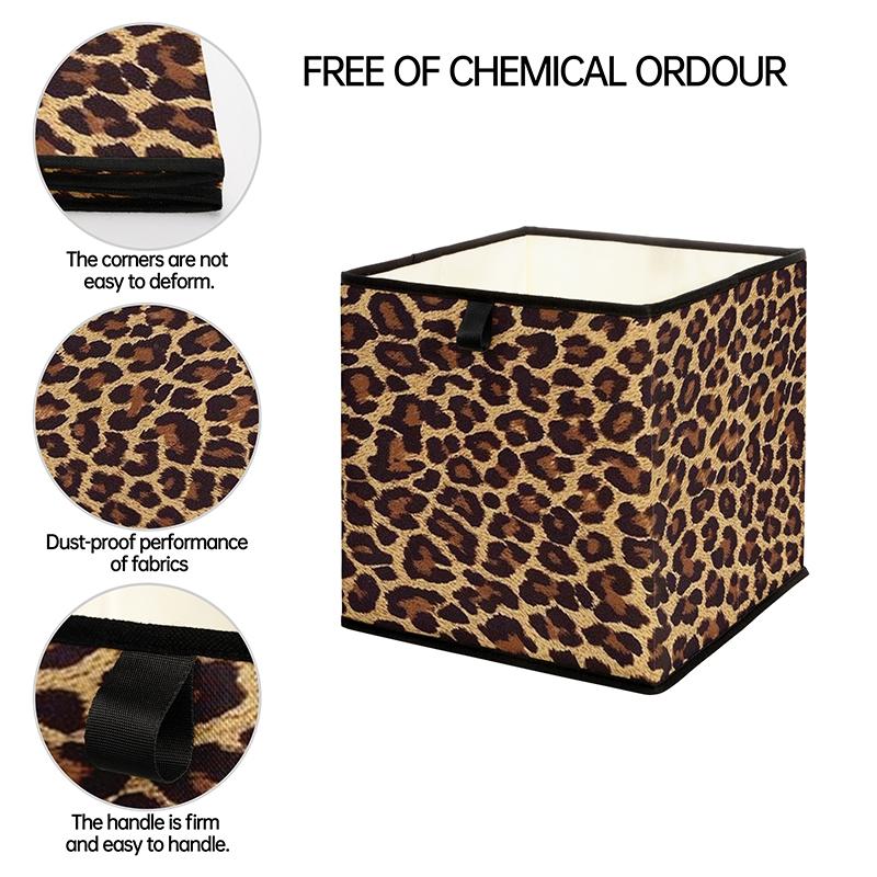 Leopard Print Open Storage Box, Stackable Drawer Organizer, Durable Multi-Functional Design for Home Dorm Room Organization, Home Organization Solution, Leopard Pattern