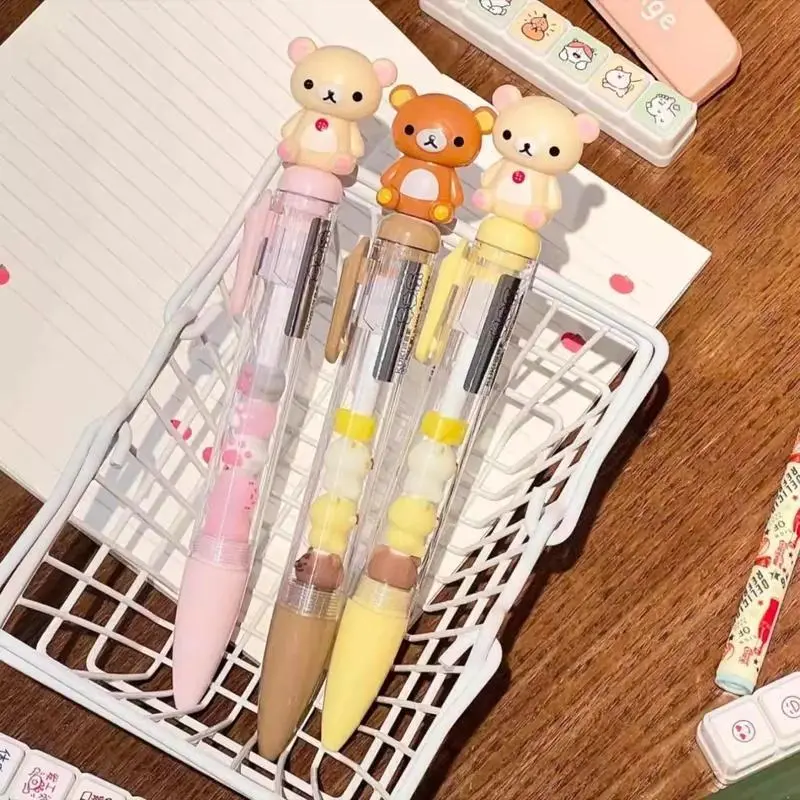 Rilakkuma Beaded Gel Pen Cartoon 0.5mm Black Ink Press Pen Signing Pen Students Exam Writing Pens Friend Girl Birthday Gifts