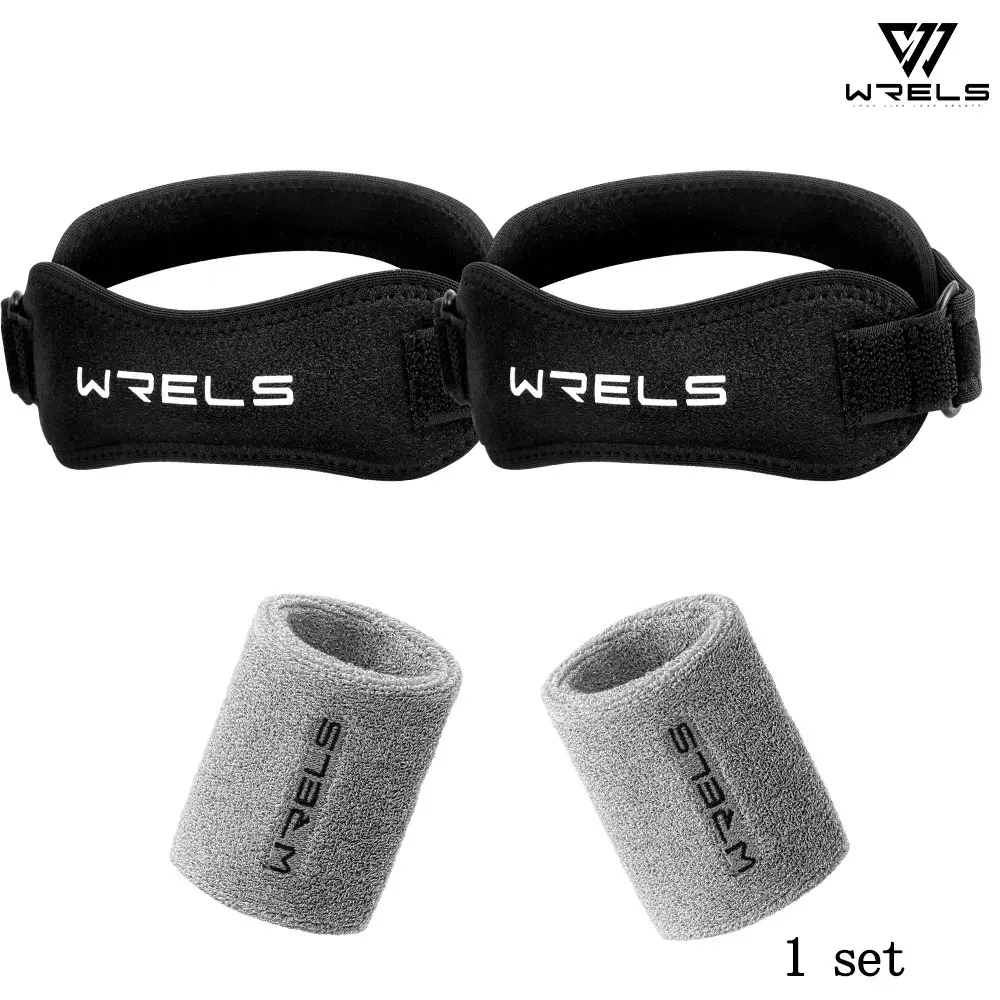 Wrels Sports Wrist Brace Patellar Band Set, Sweat-Wicking Basketball Fitness Wrist Strap, Professional Outdoor Running Sport Patellar Band