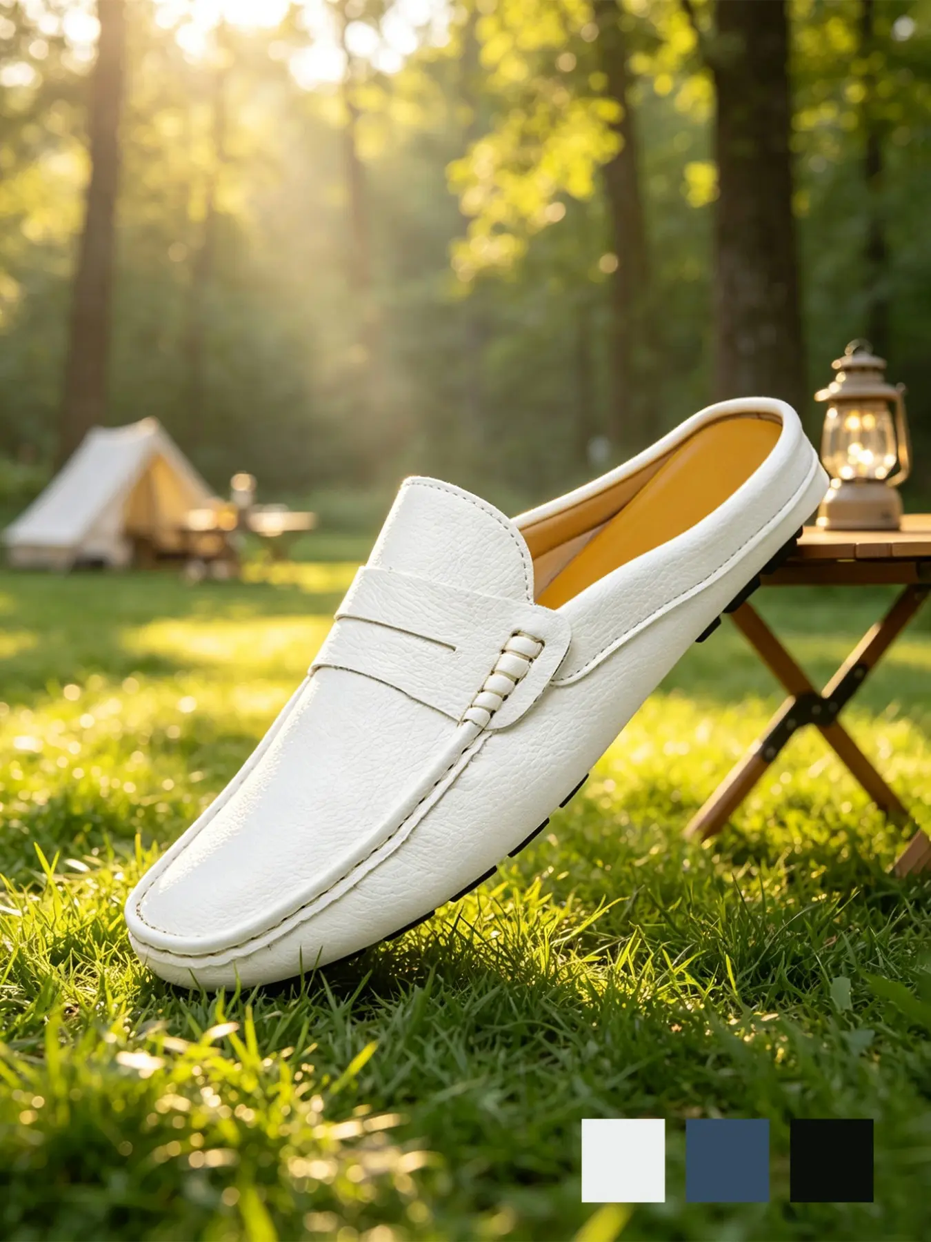 Men's Mules Penny Loafers, Minimalist Retro Style, Breathable Lightweight Non-Slip, Microfiber Leather Backless Loafers, Plus Size, Office Work Casual Shoes