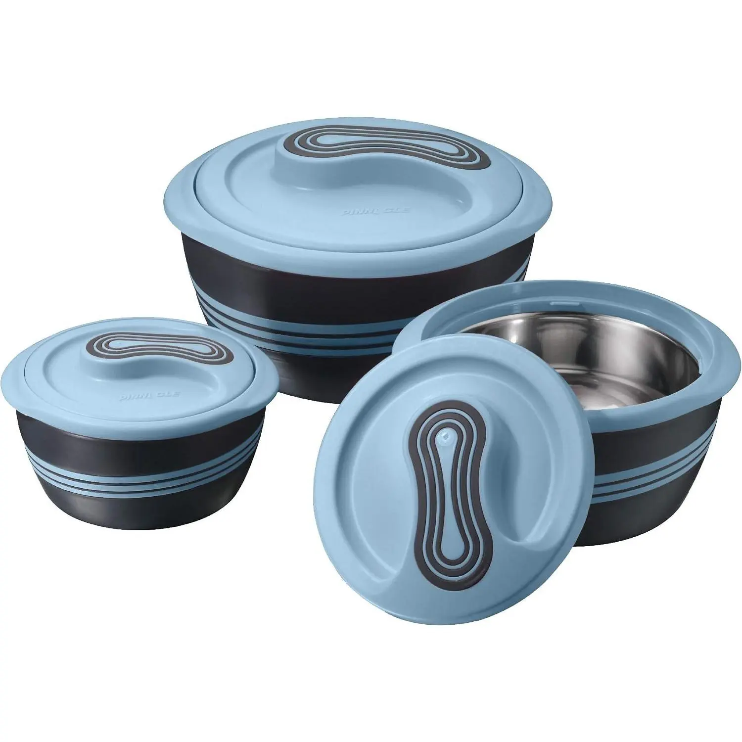 Insulated Casserole Dish with Lid 3 count. Set 2.6/2/1 qt. Hot Pot  Warmer/Cooler –Thermal Soup/Salad Serving Bowl- Stainless Steel Hot  Container–  Set for Moms –Holidays Blue