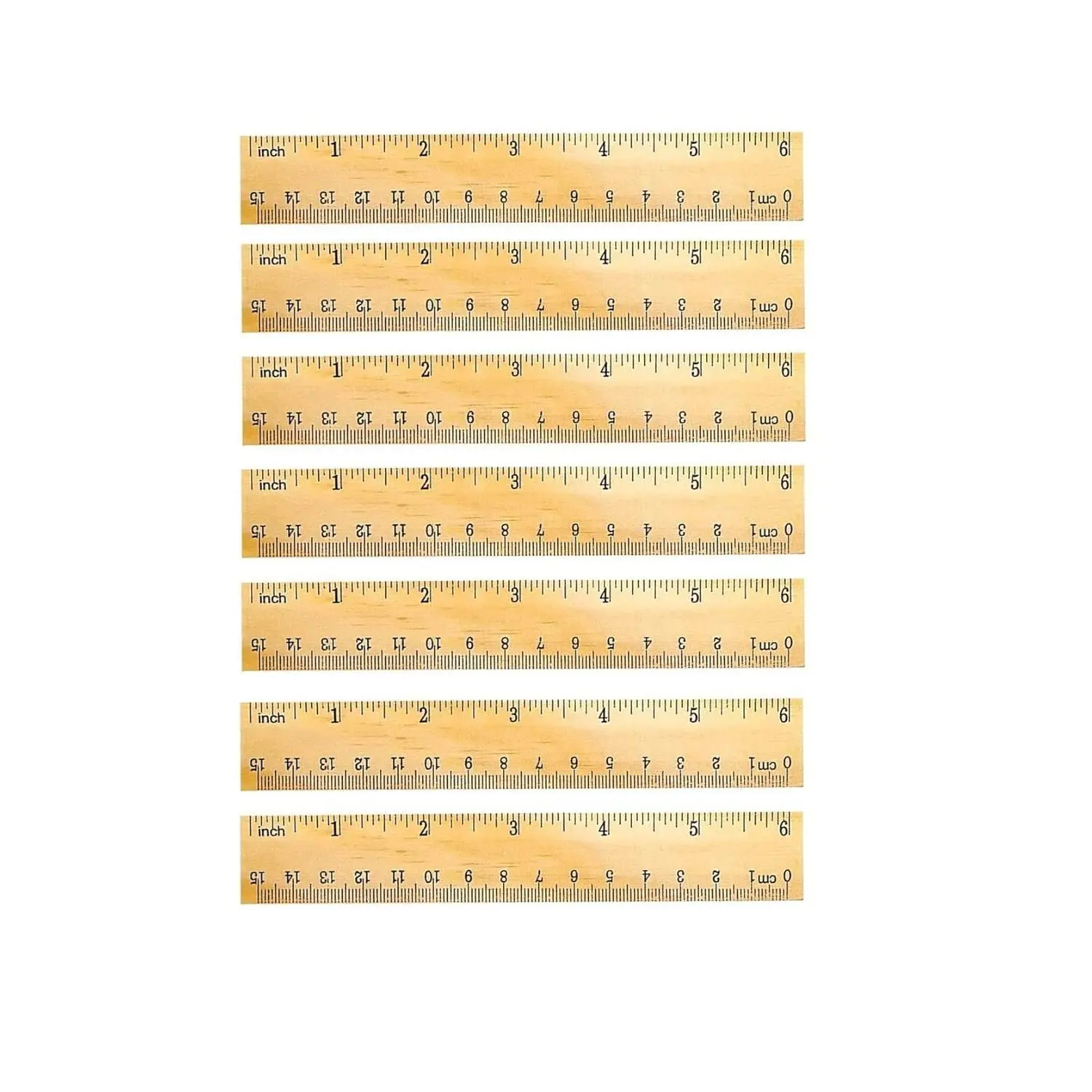Wooden Ruler 6 Inch Rulers Bulk Wood Measuring Ruler Office Ruler 2 Scale