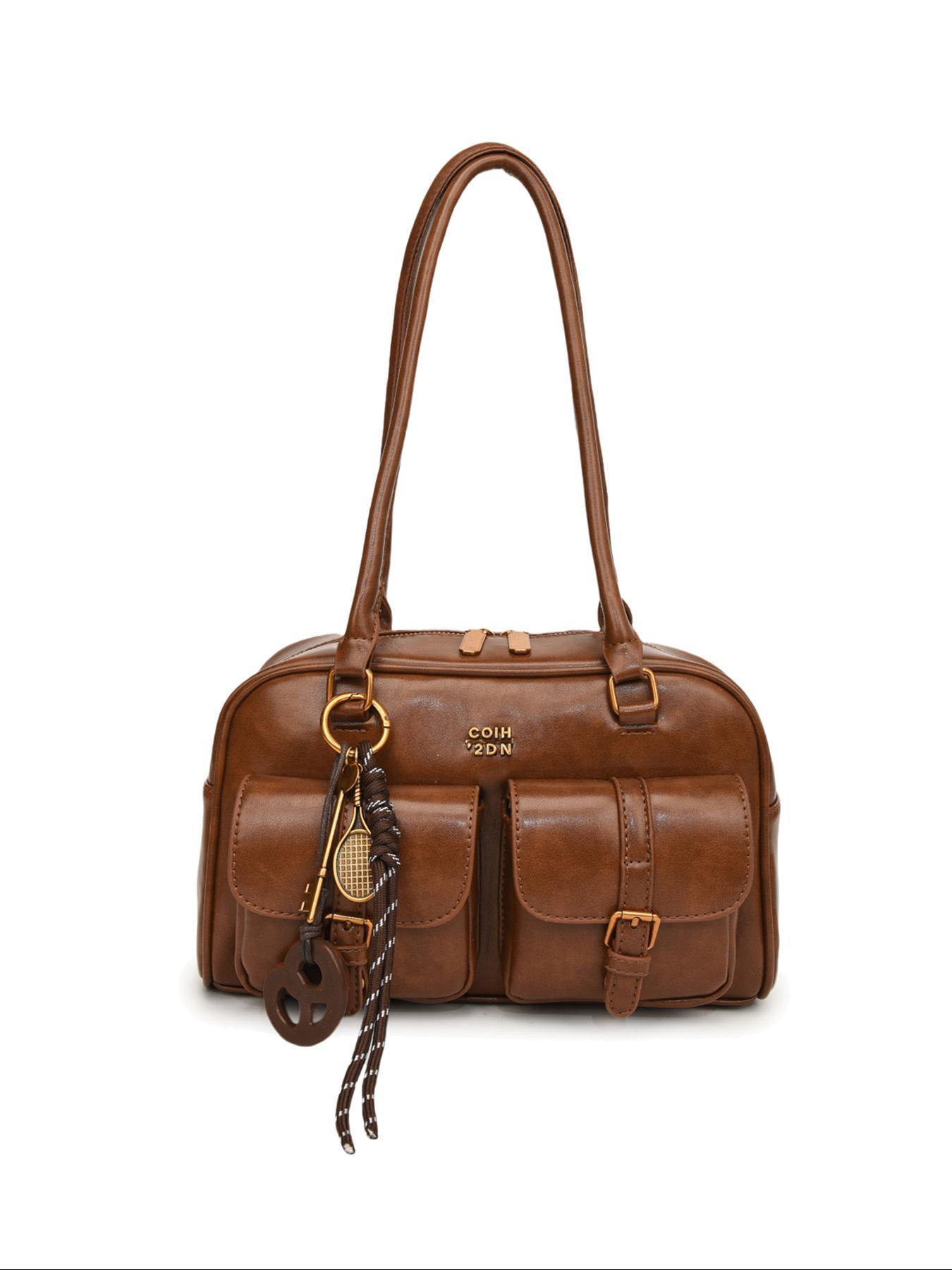 Women's Elegant Solid Color Shoulder Bag, Fashionable PU Leather Bag for Daily Use, Casual Versatile High-quality Daily Commuting Bag, Crossbody Shoulder Bag