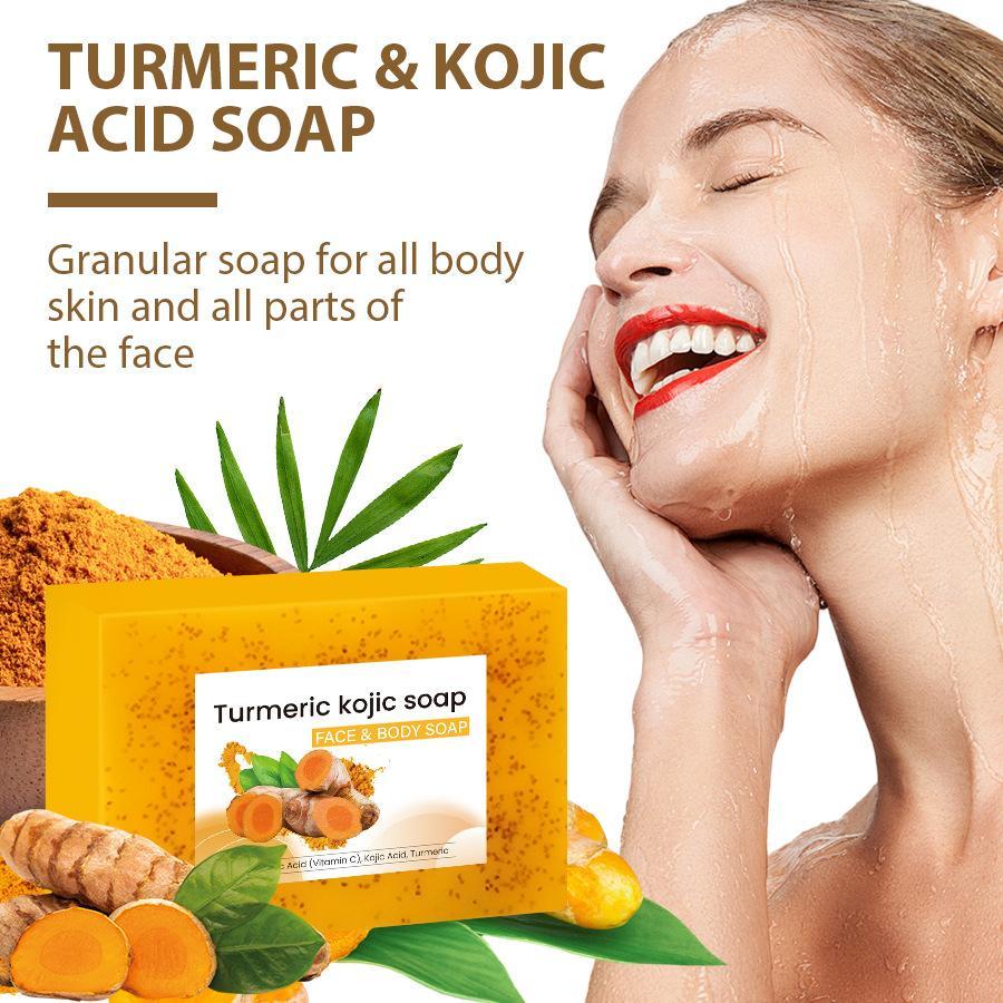 Turmeric Soap Bar, 3 Counts Deep Cleansing Skin Soap, Moisturizing Soap for All Skin Types, Body Wash & Cleansers for Women & Men, Acne, Turmeric Cleansing Soaps #GLOBAL PICKS
