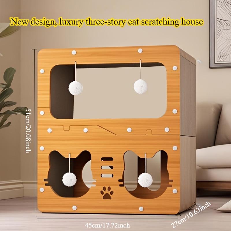 Vertical Cat Scratching Board Cat House Summer Cool Integrated Extra Large Double-Layer Cat Villa Extra Large Nest Wear-Resistant and Non-Shedding Cat Scratching Board Scratcher Board