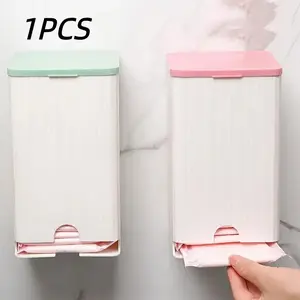 Multi-Functional Wall-Mounted Tissue Box, Toilet Paper Holder, Waterproof No-Drill Design for Bathroom & Office, Convenient Sanitary Napkin Holder, Bathroom Accessories, Bathroom Organization, Bathroom Necessities