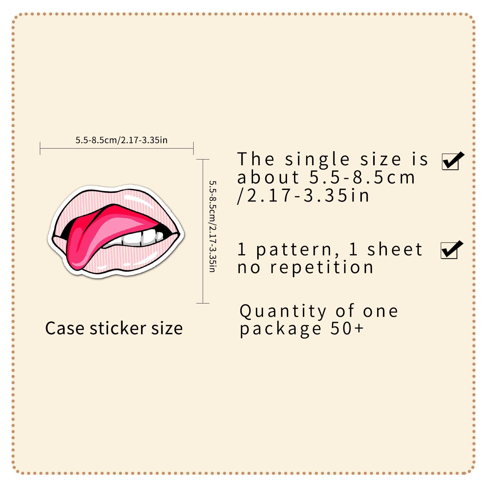 Lip Pattern Sticker, 100pcs/set Creative Lip Design Sticker, DIY Decorative Sticker for Scrapbooking, Journaling, Gift Wrapping, Decal