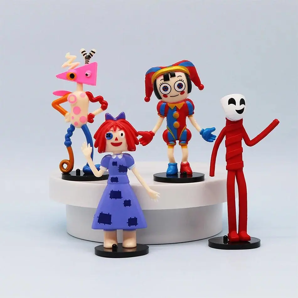 The Amazing Digital Circus 8 Styles Q Version Figurine Models, Rabbit Clown Dolls Cartoon Peripherals Cake Ornaments Toy Models
