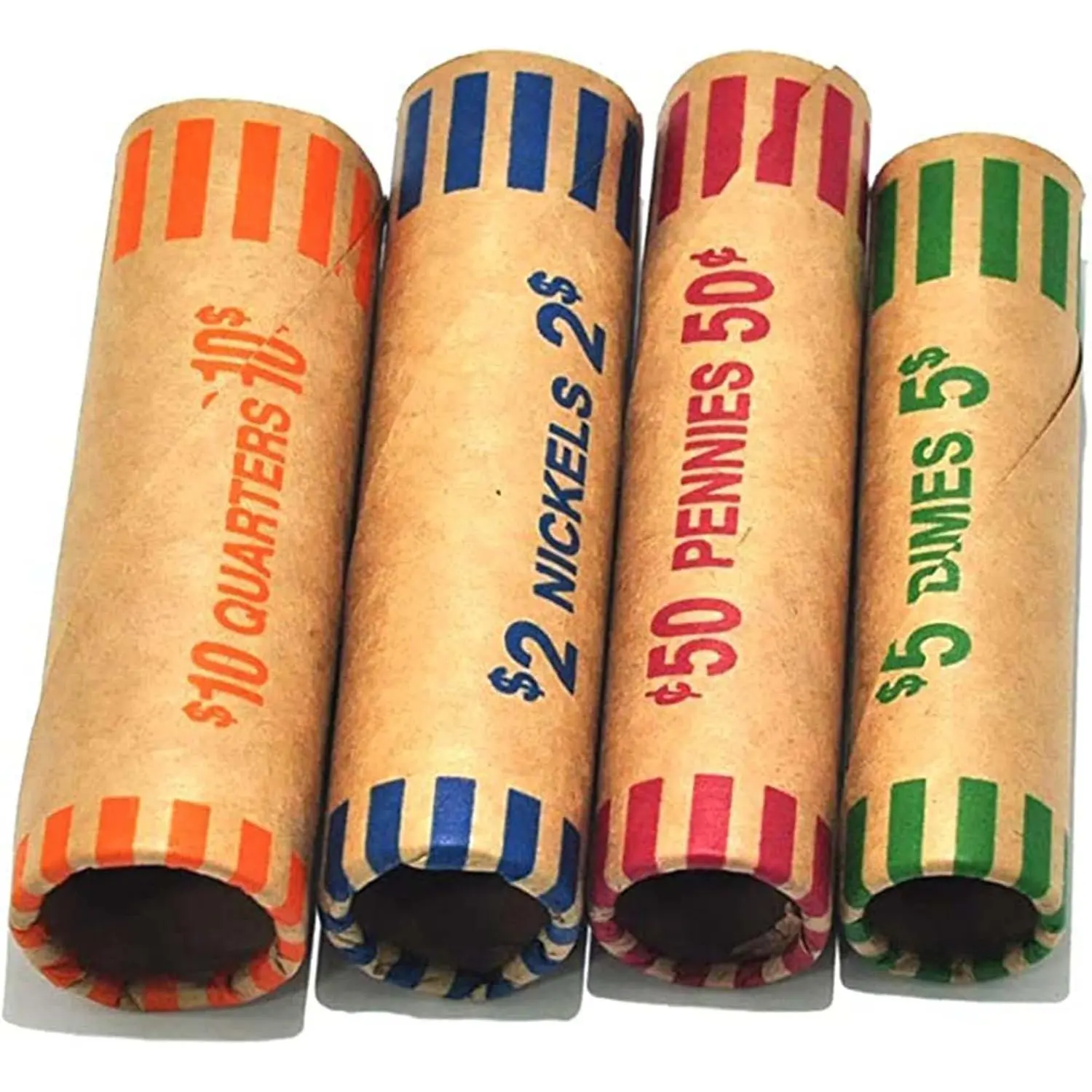 Aba Code Preformed Coin Wrappers Rolls (128 Assorted) - Wraps Coins for Quarters, Pennies, Nickels, Dimes | Home & Party Supplies Accessory