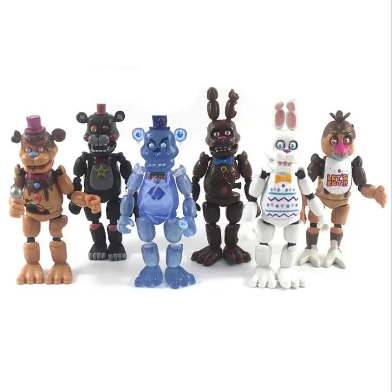 6Pcs Special Edition Anime Figure Detachable Joint Bonnie Bear Freddy Action Figure Model Toys