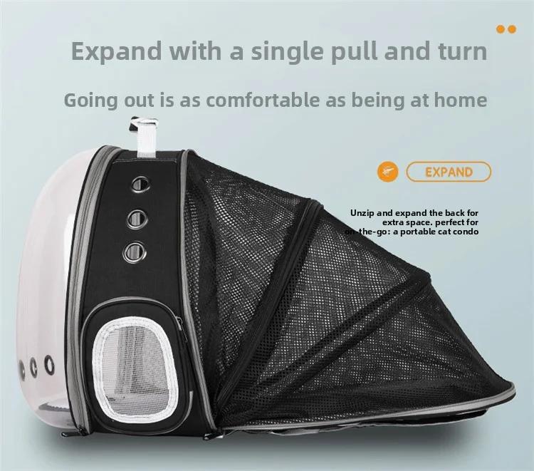 Cat Dog Carrier Backpack Expandable Breathable Mesh Portable All Seasons Travel Hiking Camping Outdoor Pet Backpack for Small Medium Cats Dogs Easy to Wear Comfortable Pet Travel Bag