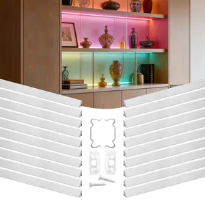 VEVOR 20-Pack 3.3 ft/1M V Shape LED Aluminum Channel, with Milky Cover, End Caps and Mounting Clips, Aluminum Profile for LED Strip Light Installations, Easy Installation, for Under Cabinet Counter