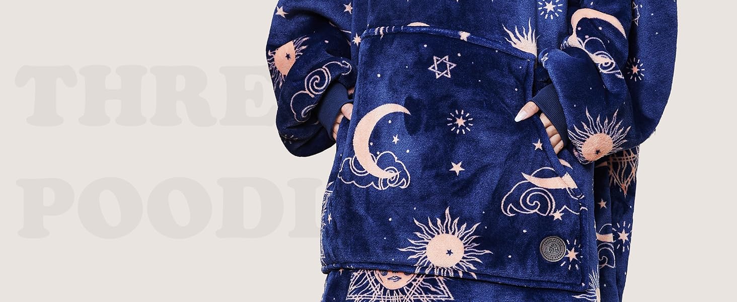 Wearable Blanket Hoodie with Slipper Socks Set, Oversized Blanket Sweatshirt Hoodie for Men Kids, One Size Fits All (Sloth)