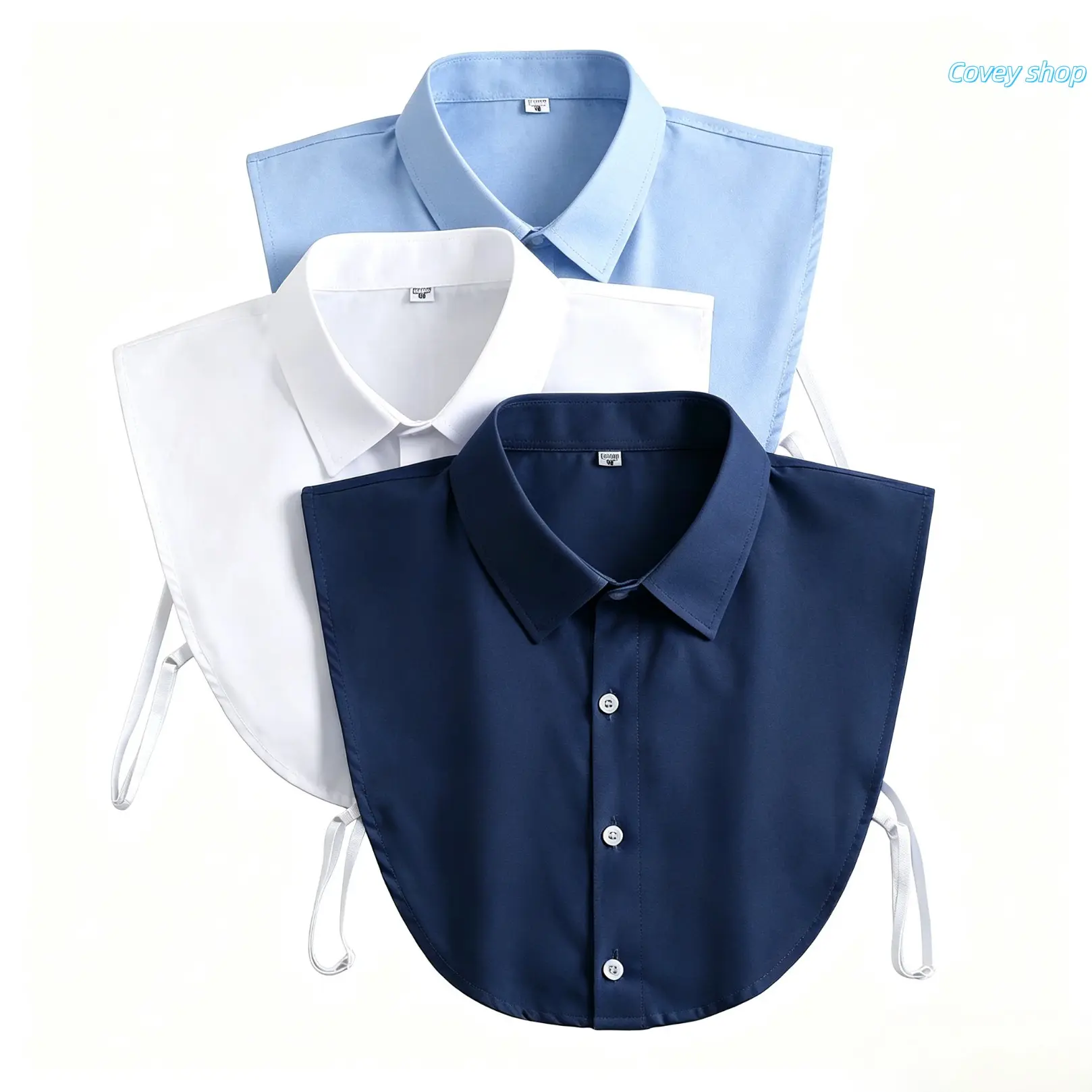 Unisex Cotton Detachable Fake Shirt Collar, Classic Turn Down Dickey Collar, Reusable False Half Shirt Accessory, Wrinkle Resistant And Easy To Clean For Daily Outfit Matching