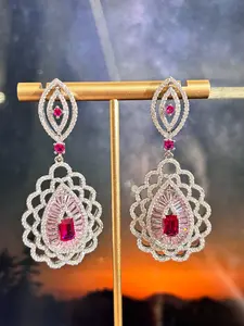 925 Silver Hypoallergenic Earrings, Copper Alloy Base, Teardrop Zircon Studs, Elegant Evening Jewelry for Women