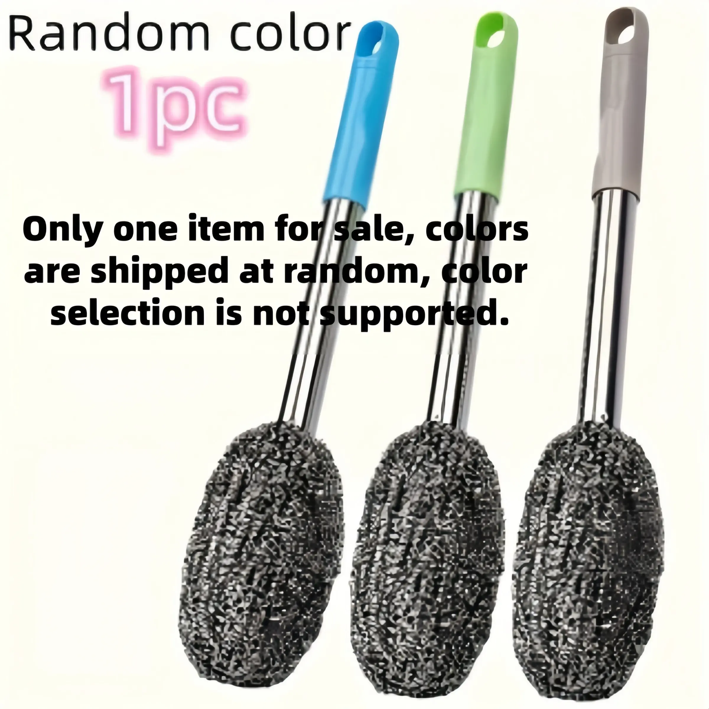 Stainless Steel Cleaning Brush with Extended Handle, Strong Bristles, Ergonomic Grip, Multi-Color Options, Deep Clean Bathroom Surfaces