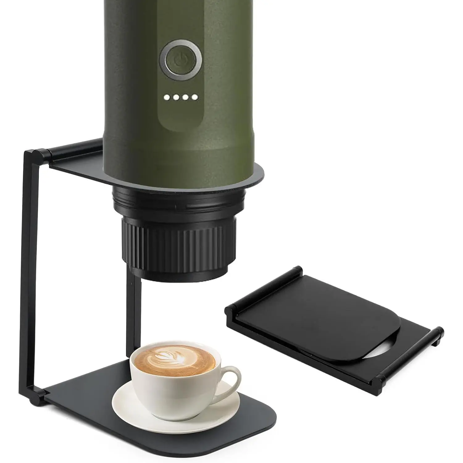 Stand Compatible with Nano – Portable Foldable Coffee Maker Stand with Base, Espresso Machine Holder for Home, Desk, and Travel (Black)