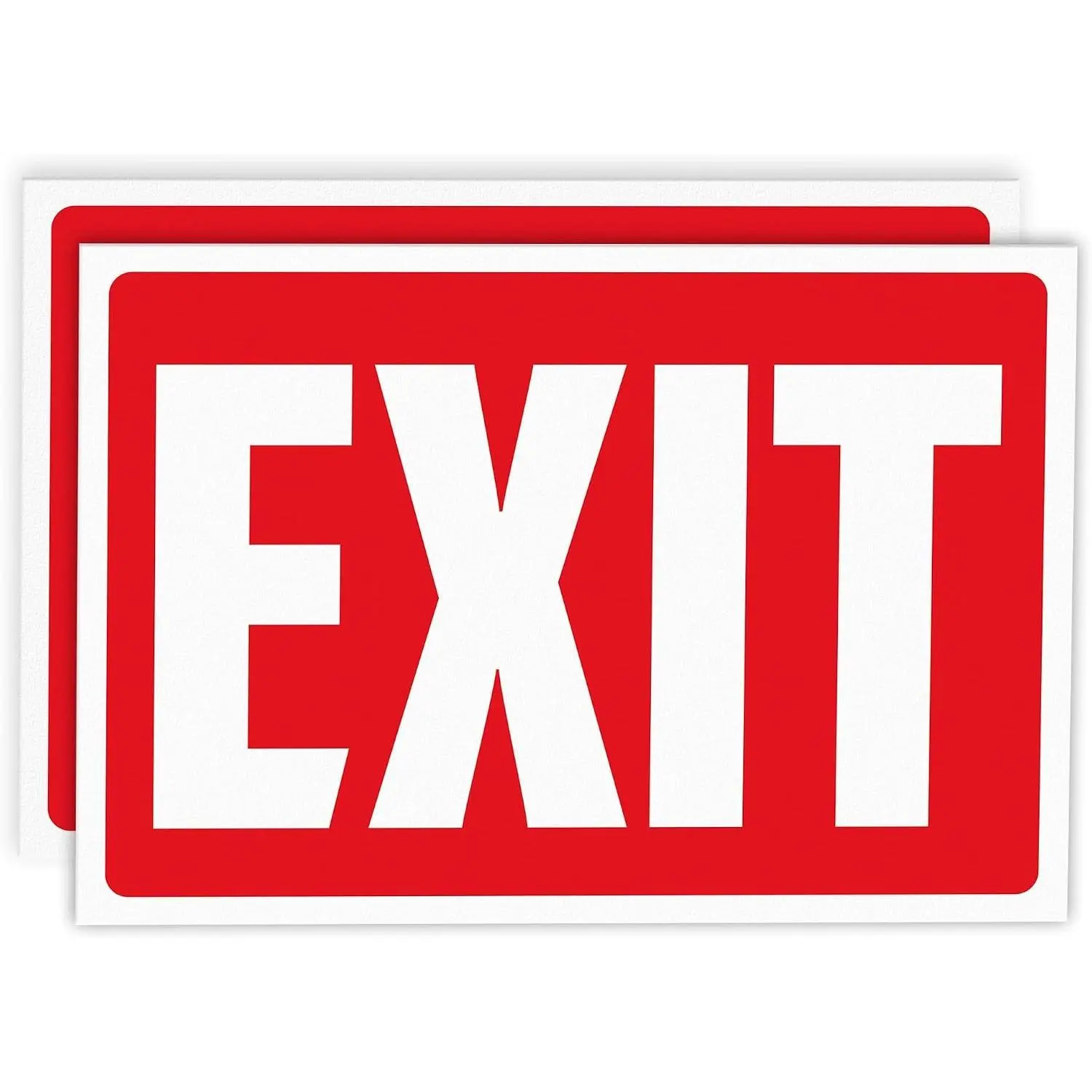 Exit Signs 2 Pack 10x7 Inch – Premium Self-Adhesive Vinyl Laminated for Ultimate UV Weather Scratch Water and Fade Resistance