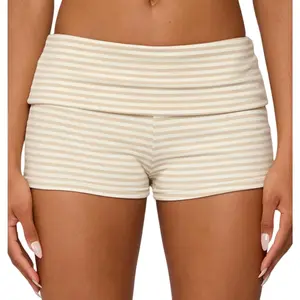 Beauty's WardrobeKMBANGI Womens Fold Over Shorts Elastic Waist Y2k Lounge Shorts Foldover Cute Pajama Micro Bottoms Mini Shorts Sleepwear