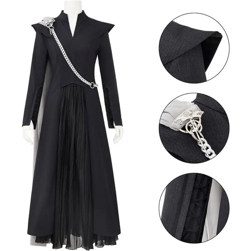 Women Daenerys Targaryen Cosplay Costume Dress Dragon Warrior Battle Suit for Halloween