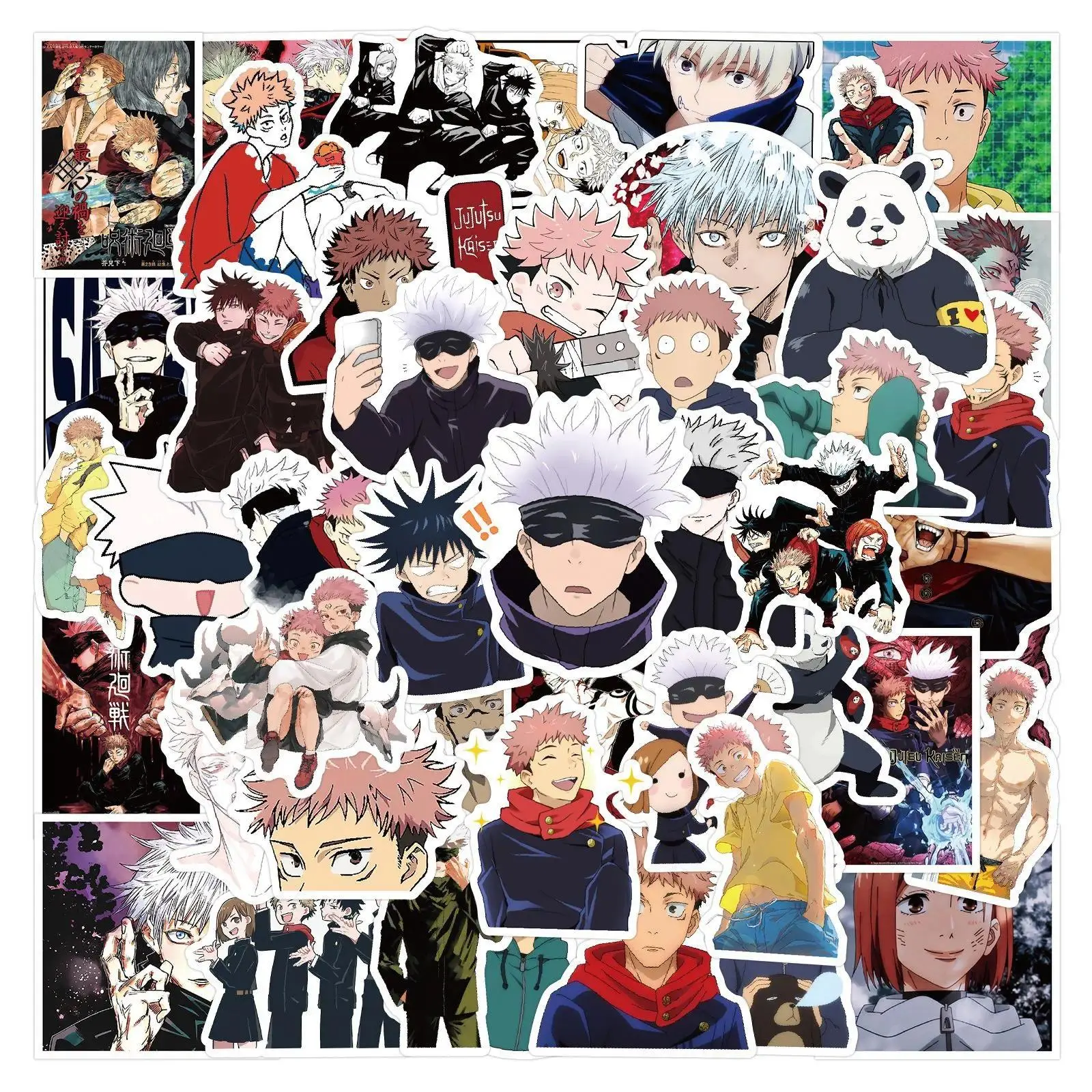 50pcs Anime Itadori Yuji Gojo Satoru Jujutsu Kaisen Stickers for DIY Scrapbooking Phone Water Cup Luggage Waterproof Sticker