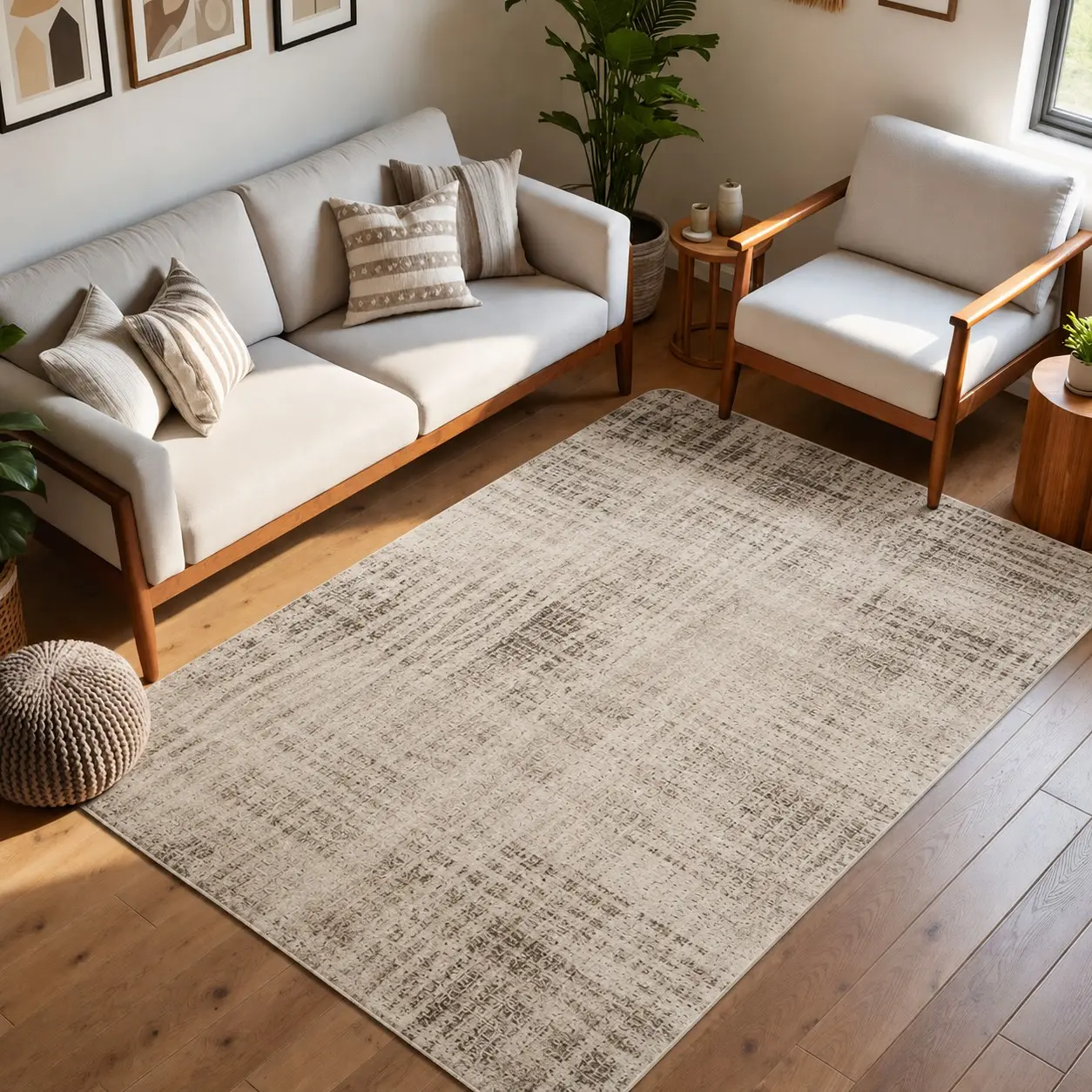 Seasonal Must-Have Home Decorative Area Rug, Textured Rug, Vintage Texture Non-Slip Rug, Easy to Clean Bedroom Living Room Carpet Pad, Casual Style, Home Decor Rugs