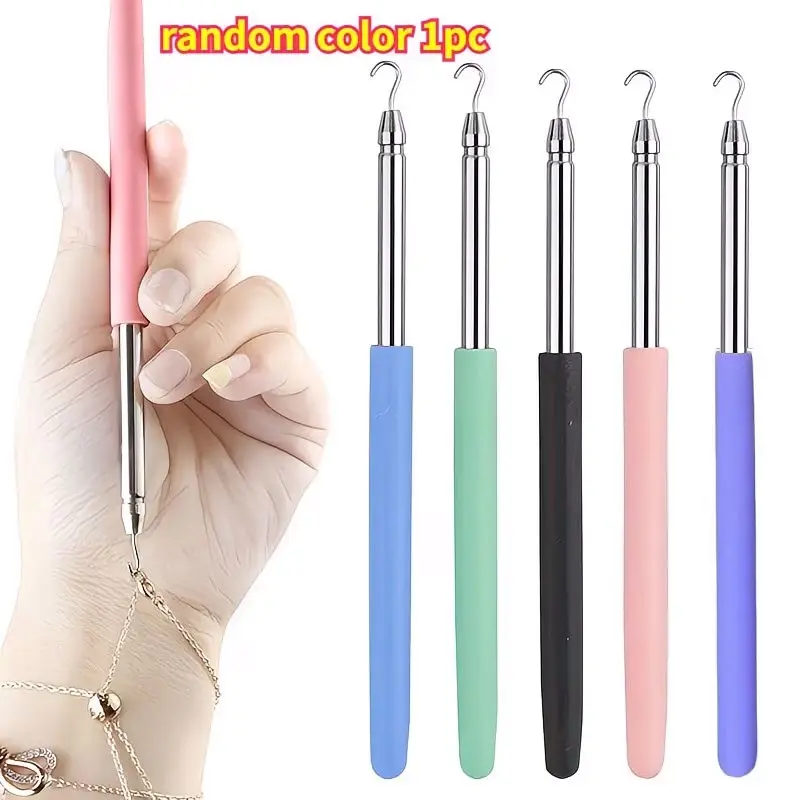 Stainless Steel Jewelry Holder Tool, Random Color, Easy Wear and Remove, Comfortable Grip, Quick Release Clasp, for Bracelets, Necklaces, Earrings