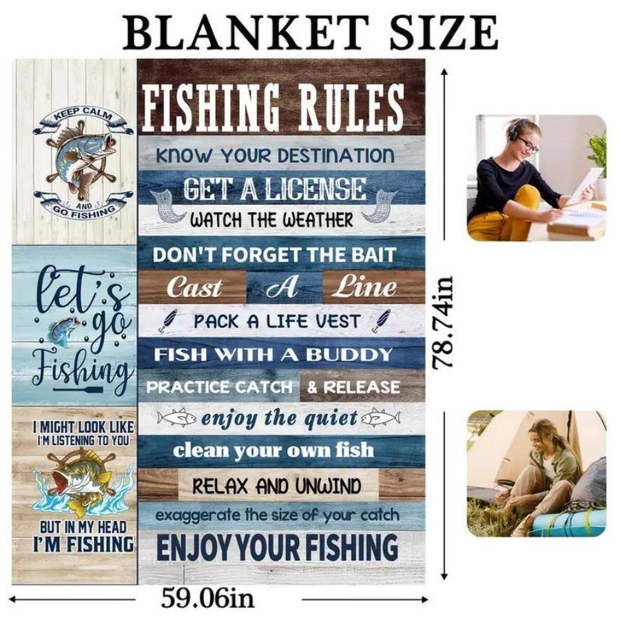 Cozy Fish Pattern Flannel Throw Blanket - Ultra-Soft, Hypoallergenic, And All-Season For Fishing Enthusiasts, Naps, Sofa, Camping Cozy Fish Pattern Flannel Throw Blanket - Ultra-Soft, Hypoallergenic, And All-Season For Fishing Enthusiasts, Naps, Sofa, Camping
