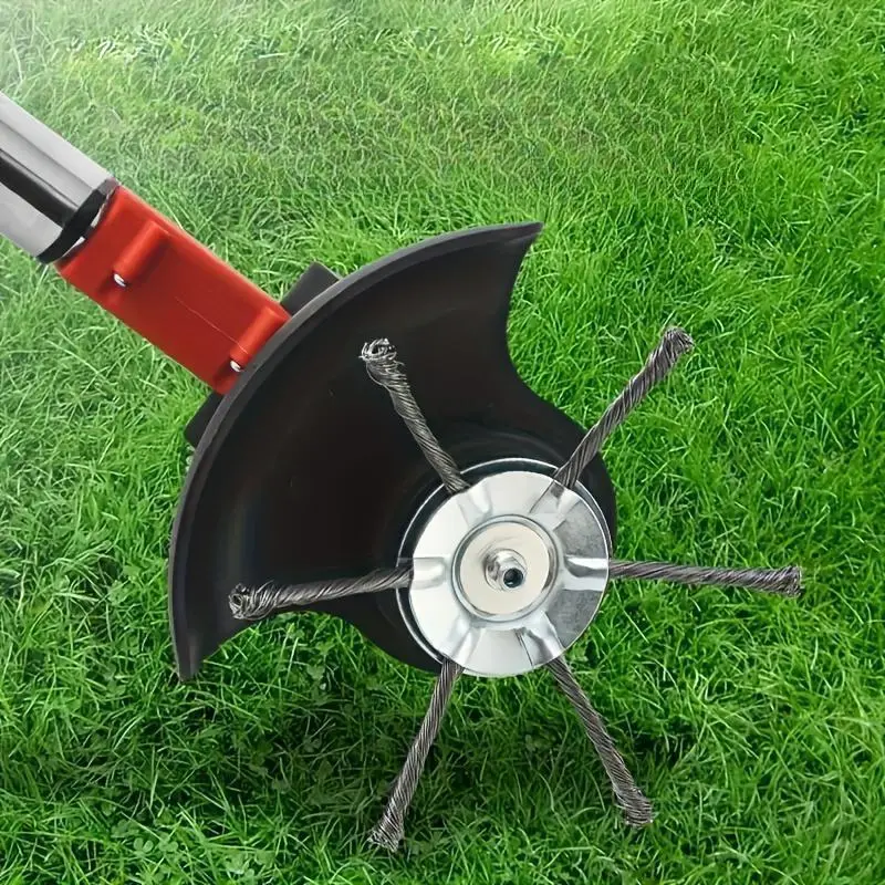 Steel Wire Wheel Weed Eater Head Cutting, Lightweight Lawn Mower Attachment for Garden Landscaping, Electric Weed Trimmer Edging Tool