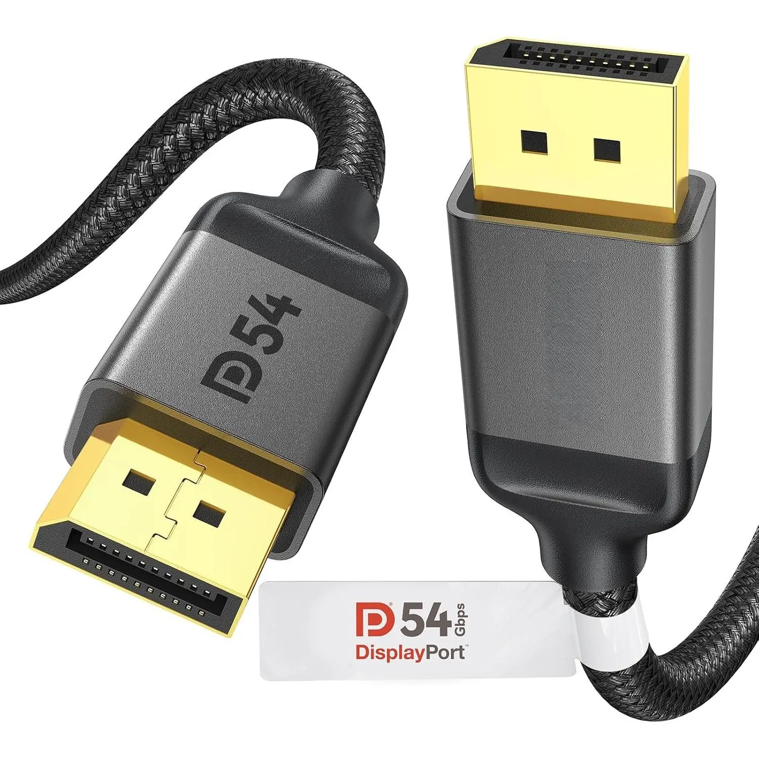 54Gbps 16K DisplayPort  2.1, [VESA Certified] DP Cord 6.6FT | 16K@30Hz, 8K@120Hz, 4K@240Hz 165Hz 144Hz, HDR, HDCP DSC 1.2a, Compatible DP 1.4 FreeSync G-Sync Gaming  5090 7900XTX